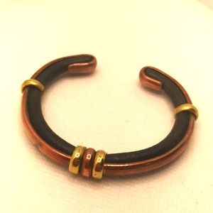 Leather copper and brass cuff bracelet 🔥
